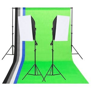 vidaXL st&uacute;di&oacute;l&aacute;mpaszett h&aacute;tterekkel &eacute;s softboxokkal