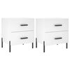 vidaXL 2 db fehér szerelt fa éjjeliszekrény 40 x 35 x 47,5 cm