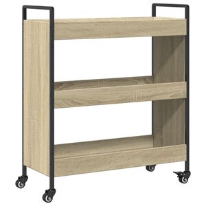 vidaXL sonoma t&ouml;lgy sz&iacute;nű szerelt fa zs&uacute;rkocsi 70 x 30 x 82 cm