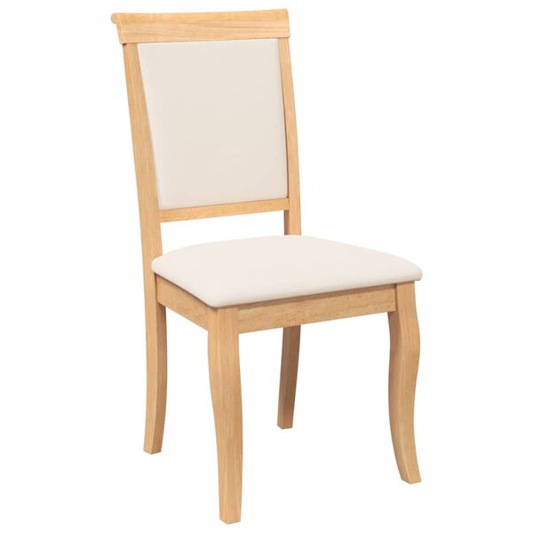 vidaXL 2 db természetes tömörfa gumiból készült étkezőszékek párnákkal