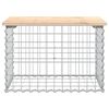 vidaXL tömör fenyőfa gabion kerti pad 63x44x42 cm