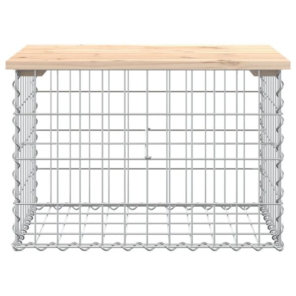 vidaXL tömör fenyőfa gabion kerti pad 63x44x42 cm