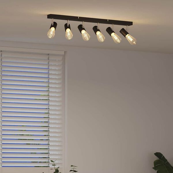 vidaXL Mennyezeti spotl&aacute;mpa Fekete 73 x 6,5 x 11,5 cm F&eacute;m