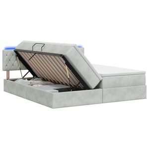 vidaXL LED t&aacute;rol&oacute;s &aacute;gy matraccal Vil&aacute;gossz&uuml;rke 180 x 200 cm B&aacute;rsony