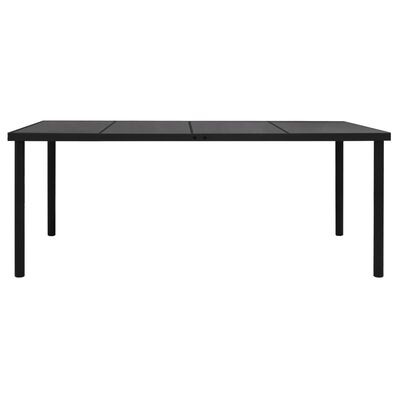 vidaXL fekete acél kerti asztal 190 x 90 x 74 cm