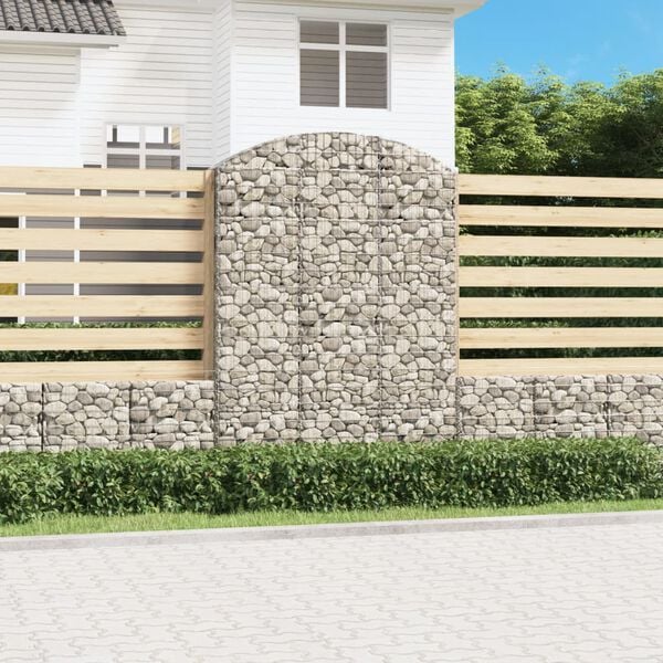 vidaXL &iacute;ves horganyzott vas gabion kos&aacute;r 150x30x200/220 cm