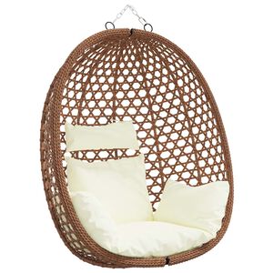 vidaXL F&uuml;ggő toj&aacute;sfotel &aacute;llv&aacute;ny n&eacute;lk&uuml;l polirattan 92 x 57,5 x 110 cm