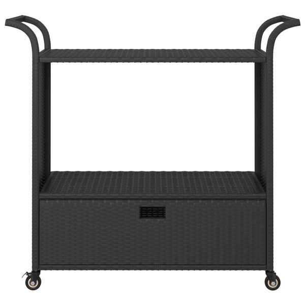 vidaXL fekete polyrattan bárkocsi fiókkal 100 x 45 x 97 cm