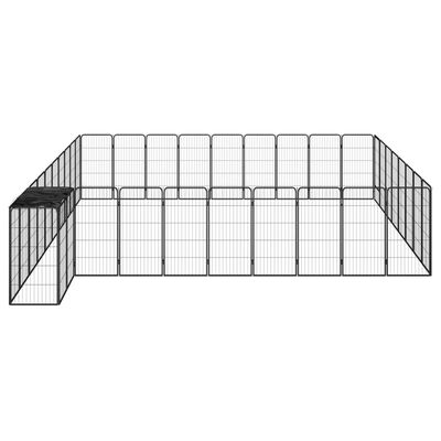 vidaXL 38-paneles fekete porszórt acél kutyakennel 50 x 100 cm
