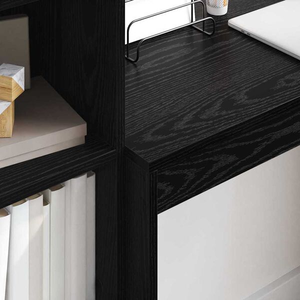 vidaXL Asztal fi&oacute;kkal 2 pcs Fekete t&ouml;lgy