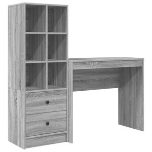 vidaXL Asztal Sz&uuml;rke Sonoma 135,5 x 40 x 127 cm 2 db