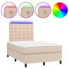 vidaXL cappuccino sz&iacute;nű műbőr rug&oacute;s &eacute;s LED-es &aacute;gy matraccal 120x190 cm
