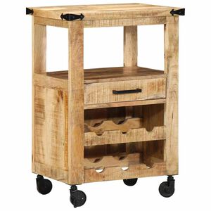 vidaXL Konyhai kocsi Barna 55 x 40 x 80 cm T&ouml;m&ouml;r Mang&oacute;f&aacute;t