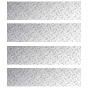 vidaXL L&eacute;pcsőfok 4 db 80 x 20 cm Ez&uuml;st Alum&iacute;nium N&eacute;gysz&ouml;gletes