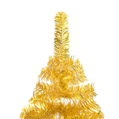 vidaXL aranyszínű PET megvilágított műkarácsonyfa állvánnyal 180 cm