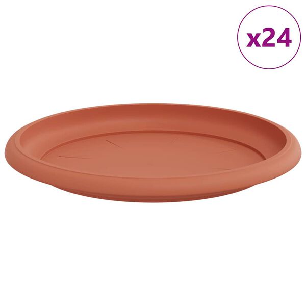 vidaXL Kerek Vir&aacute;g T&aacute;lca 24 pcs T&eacute;gla V&ouml;r&ouml;s &Oslash; 14 x 2 cm Műanyag
