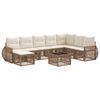 vidaXL Kerti Kanap&eacute; Szett 9 pcs Beige &eacute;s Kr&eacute;msz&iacute;nű polirattan