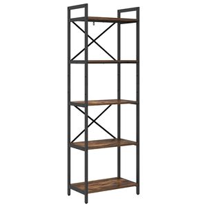 vidaXL K&ouml;nyvespolc F&uuml;st&ouml;lt t&ouml;lgy 56 x 34 x 171 cm Faanyag