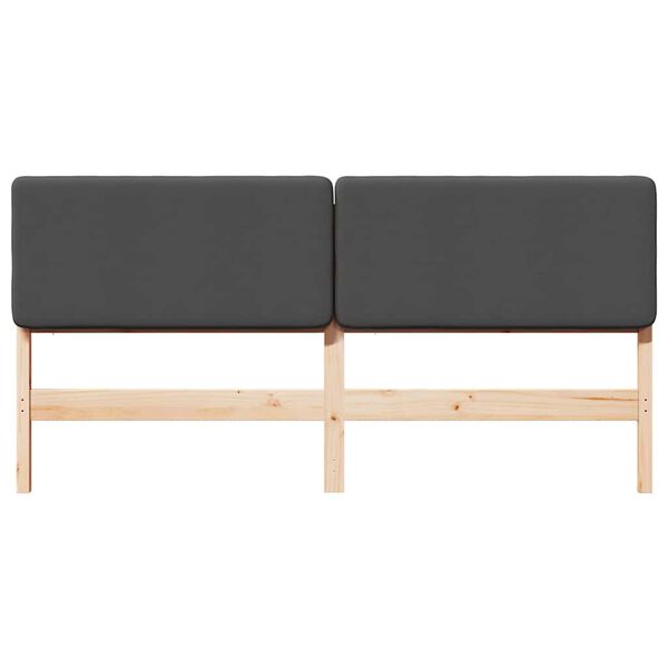 vidaXL K&aacute;rpitozott fejt&aacute;mla Barna &eacute;s s&ouml;t&eacute;tsz&uuml;rke 200 cm T&ouml;m&ouml;r fenyőfa