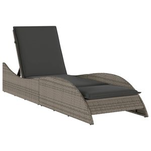 vidaXL sz&uuml;rke polyrattan napoz&oacute;&aacute;gy p&aacute;rn&aacute;val 60x205x73 cm