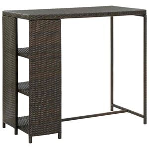 vidaXL barna polyrattan kerti t&aacute;rol&oacute;l&aacute;da 120 x 60 x 110 cm