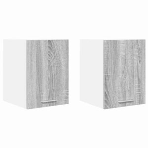 vidaXL F&uuml;ggő szekr&eacute;ny 2 pcs Sz&uuml;rke Sonoma &eacute;s feh&eacute;r 30 x 31 x 40 cm