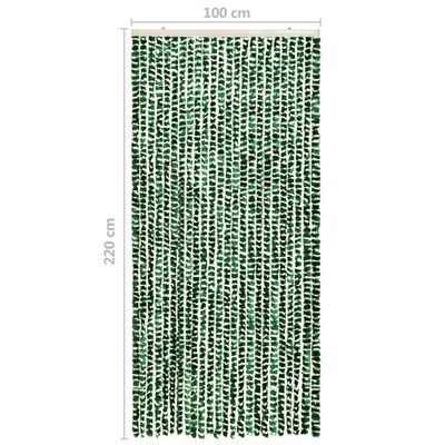 vidaXL zöld és fehér zsenília rovarfüggöny 100 x 220 cm
