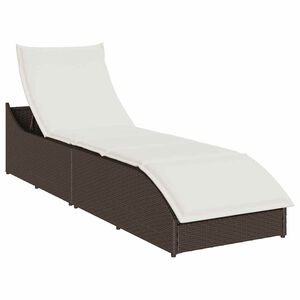 vidaXL &ouml;sszecsukhat&oacute; napoz&oacute;&aacute;gy p&aacute;rn&aacute;val &eacute;s t&aacute;rol&oacute;val barna polyrattan