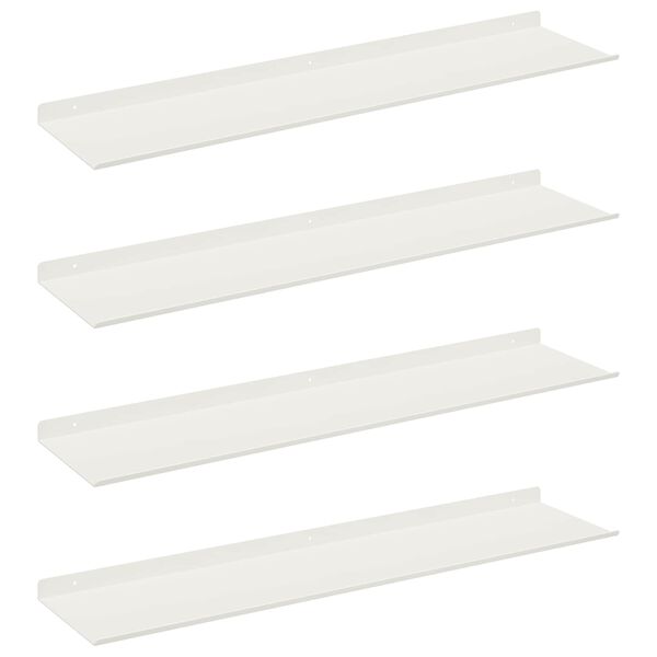 vidaXL Lebegő polc Falra szerelhető 4 pcs Feh&eacute;r 80 x 18 x 2,5 cm Ac&eacute;l