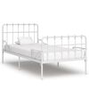 vidaXL feh&eacute;r f&eacute;m &aacute;gykeret l&eacute;cezett &aacute;gyr&aacute;ccsal 90 x 200 cm