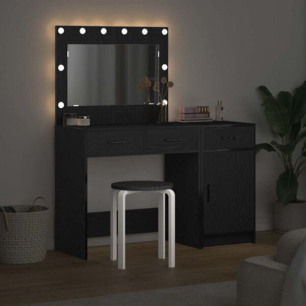 vidaXL &Ouml;lt&ouml;zk&ouml;dőasztal fi&oacute;kkal 2 pcs Fekete 40 x 41 x 75 cm Faanyag