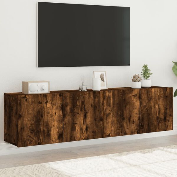 vidaXL 2 db f&uuml;st&ouml;s t&ouml;lgy sz&iacute;nű fali TV-szekr&eacute;ny 80 x 30 x 41 cm