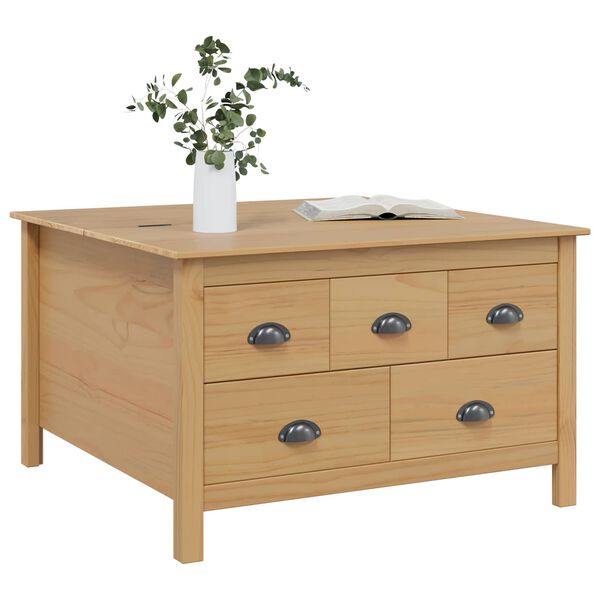 vidaXL Doh&aacute;nyz&oacute;asztal M&eacute;z barna 79.5 x 79.5 x 49 cm T&ouml;m&ouml;r fenyőfa