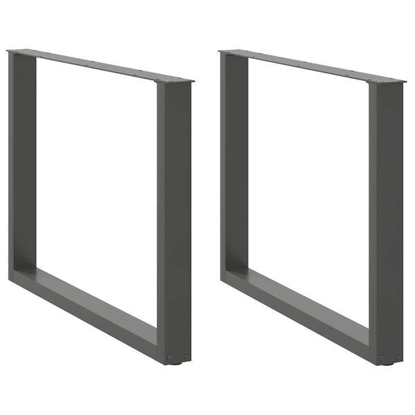 vidaXL 2 db antracitsz&uuml;rke, U alak&uacute; &eacute;tkezőasztal l&aacute;b 100 x (72-73) cm ac&eacute;l