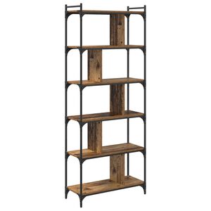 vidaXL K&ouml;nyvszekr&eacute;ny 5 szintes 76 x 32 x 192 cm Szerelt Fa R&eacute;gi fa