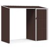 vidaXL barna horganyzott ac&eacute;l kerti tűzifat&aacute;rol&oacute; 245 x 98 x 159 cm