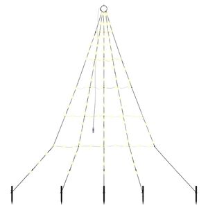 vidaXL LED Kar&aacute;csonyf&aacute;k talajr&aacute;ccsal Meleg feh&eacute;r 182 cm F&eacute;m