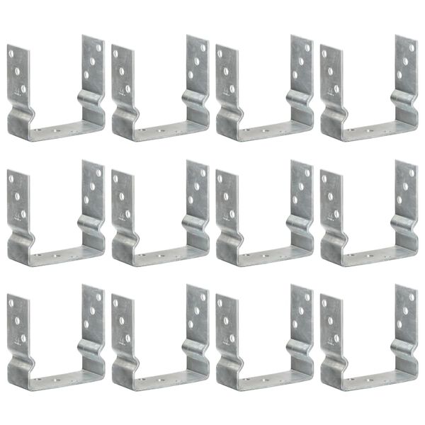 vidaXL 12 db ez&uuml;stsz&iacute;nű horganyzott ac&eacute;l ker&iacute;t&eacute;shorgony 14 x 6 x 15 cm