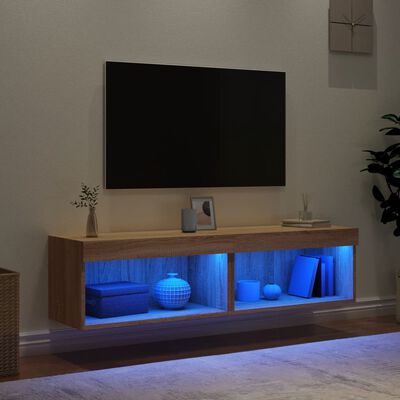 vidaXL 2 db sonoma tölgy színű TV-szekrény LED-ekkel 60x30x30 cm