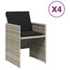 vidaXL 4 db vil&aacute;gossz&uuml;rke polyrattan kerti sz&eacute;k p&aacute;rn&aacute;val