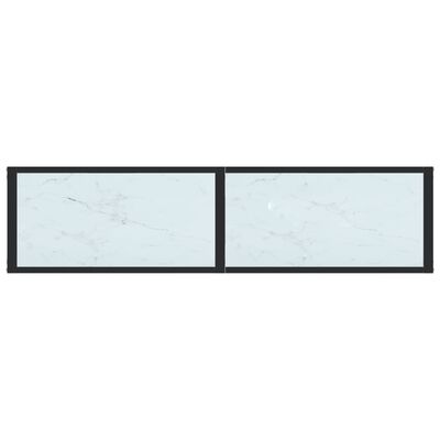 vidaXL fehér márványszínű edzett üveg tálalóasztal 140 x 35 x 75,5 cm