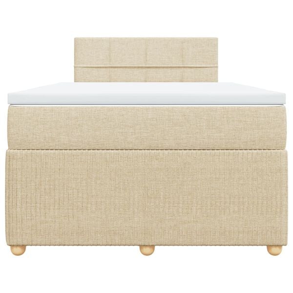 vidaXL kr&eacute;msz&iacute;nű sz&ouml;vet rug&oacute;s &aacute;gy matraccal 120 x 200 cm