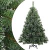 vidaXL Műanyag Rugalmas Kar&aacute;csonyf&aacute;t Havas Flokkal Z&ouml;ld 150 cm