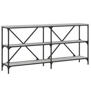 vidaXL sz&uuml;rke sonoma szerelt fa &eacute;s vas konzolasztal 160x30x75 cm