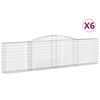 vidaXL 6 db &iacute;ves horganyzott vas gabion kos&aacute;r 400x30x100/120 cm