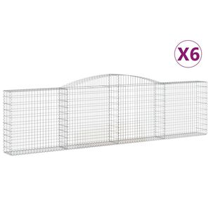 vidaXL 6 db &iacute;ves horganyzott vas gabion kos&aacute;r 400x30x100/120 cm