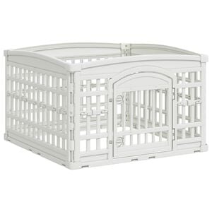 vidaXL 4 Paneles Kutyaj&aacute;tsz&oacute;h&aacute;l&oacute; 88 x 88 x 56 cm Műanyag Feh&eacute;r