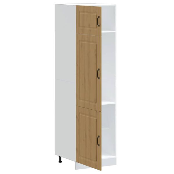 vidaXL Kalmar kézműves tölgy színű szerelt fa konyhaszekrény