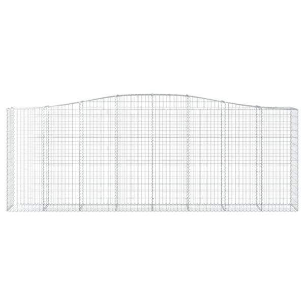 vidaXL 7 db íves horganyzott vas gabion kosár 400x50x140/160 cm