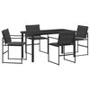 vidaXL Kert &eacute;tkező szett 5 pcs Fekete 140 x 70 x 73 cm